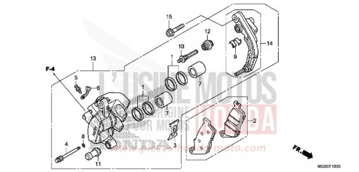 FRONT BRAKE CALIPER (NC700S) NC700SD de 2013